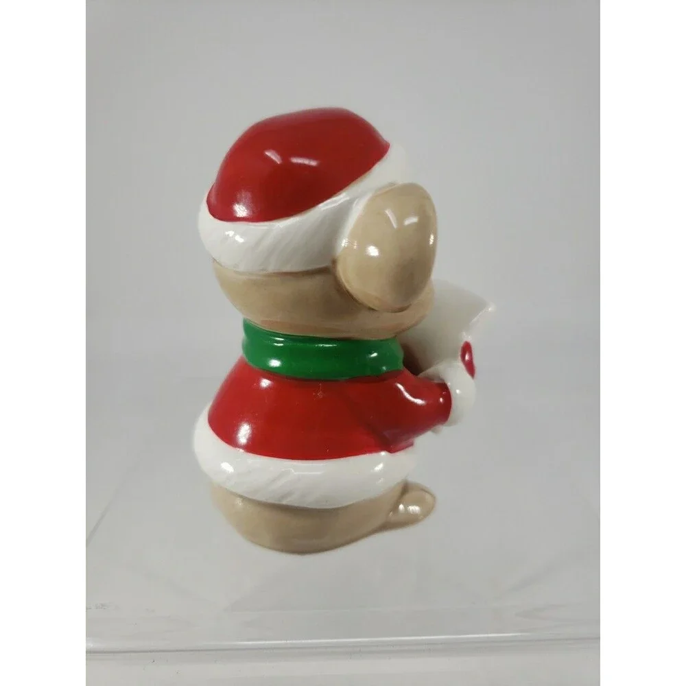 Vintage Christmas Caroling Santa Mouse Ceramic 1981 Made in Japan Quon-Quon